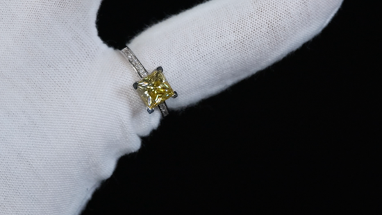 Yellow Moissanite Diamond Ring