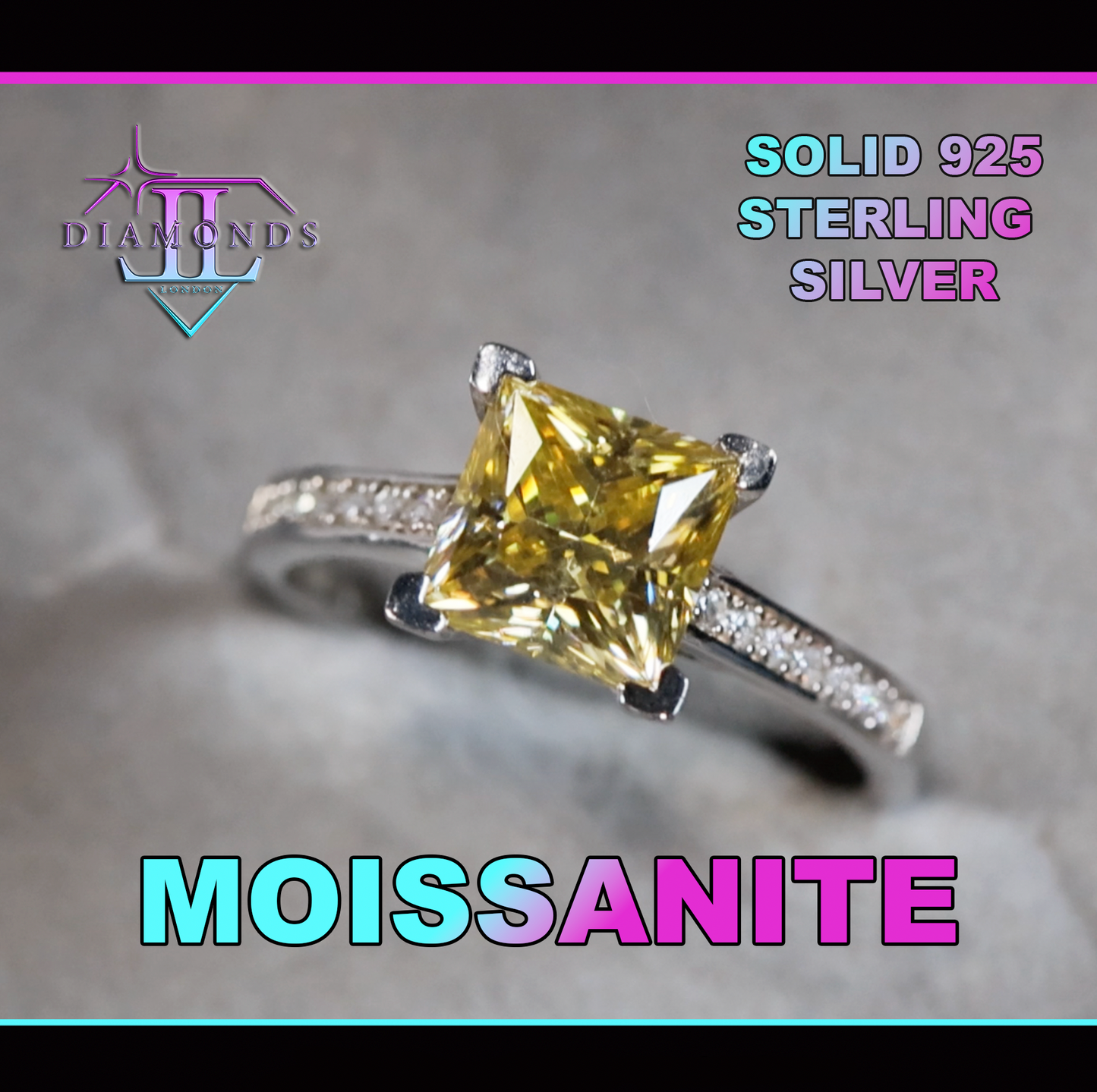 Yellow Moissanite Diamond Ring