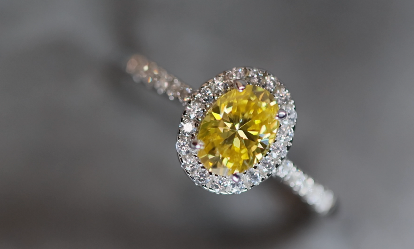 Yellow Moissanite Diamond Ring