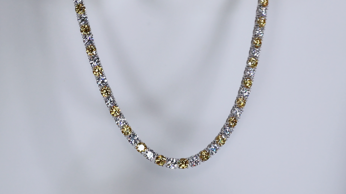 Yellow Moissanite Diamond Tennis Chain