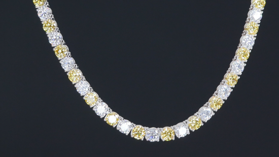 Yellow Moissanite Diamond Tennis Chain