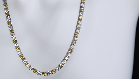 Yellow Moissanite Tennis Necklace