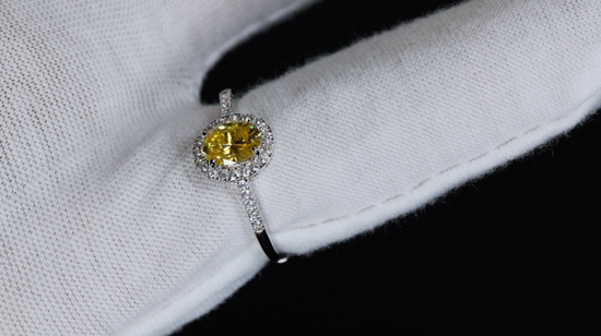 Yellow Oval Diamond Ring