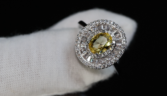 Yellow Oval Diamond Ring