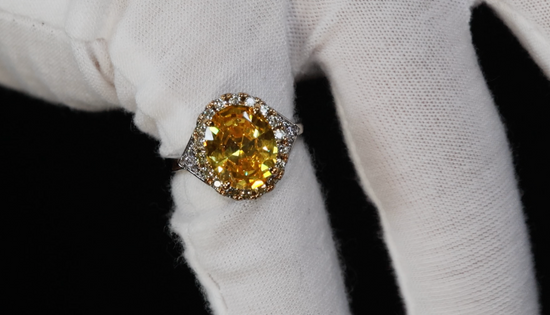 Yellow Oval Diamond Ring