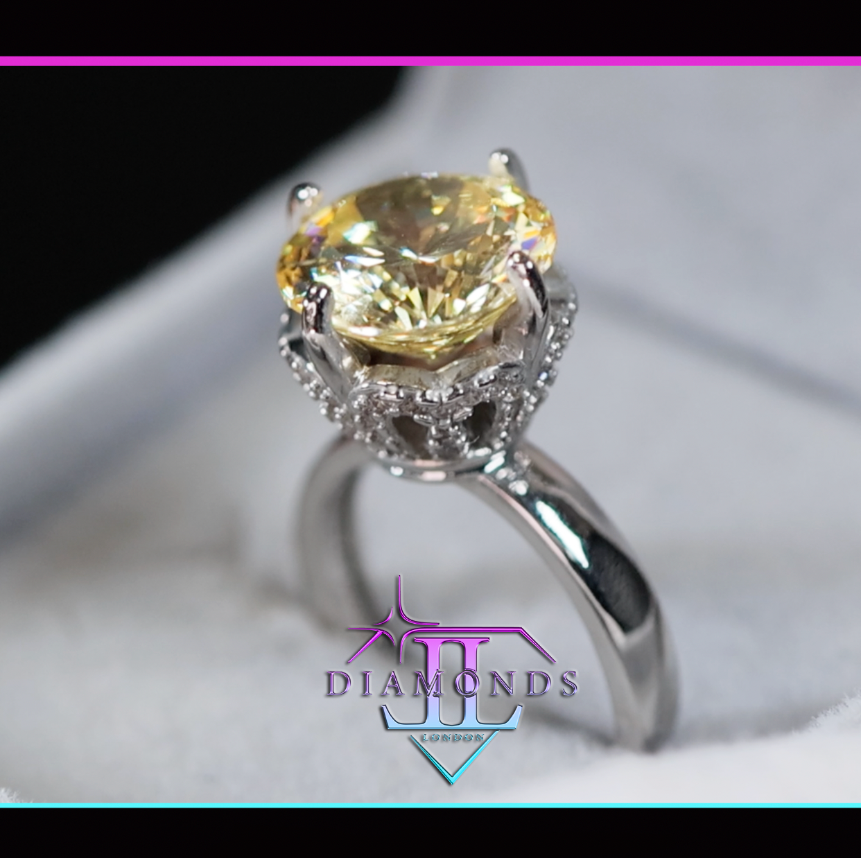 Womens Big Yellow Diamond Ring