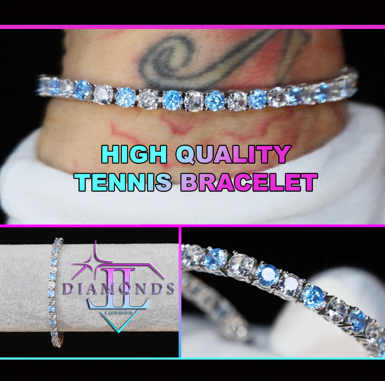 Tennis Bracelet | Blue Diamond Tennis Bracelet