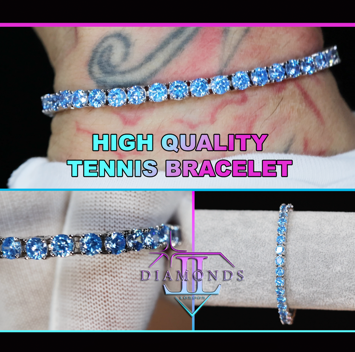 Blue Diamond Tennis Bracelet