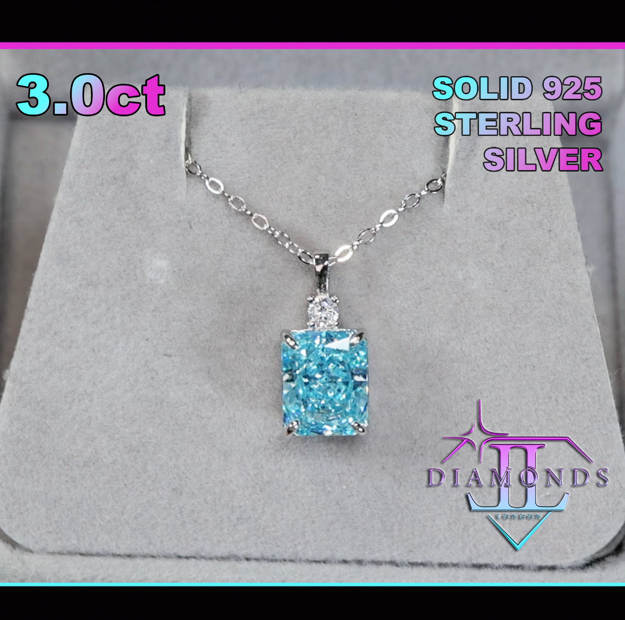 Womens Blue Lab Diamond Pendant