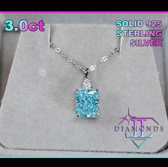 Womens Blue Lab Diamond Pendant