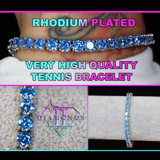 Blue Diamond Tennis Bracelet