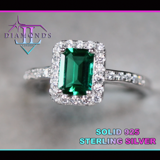 Lab Grown Colombian Emerald Ring