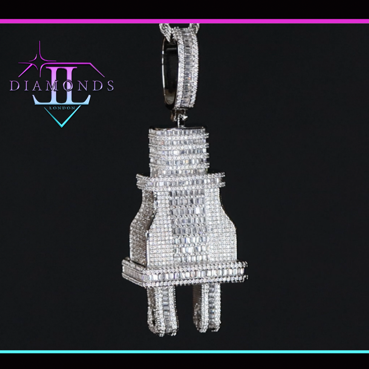 Plug Pendant | Iced Out Pendant | Diamond Plug Pendant – Lab Diamonds ...
