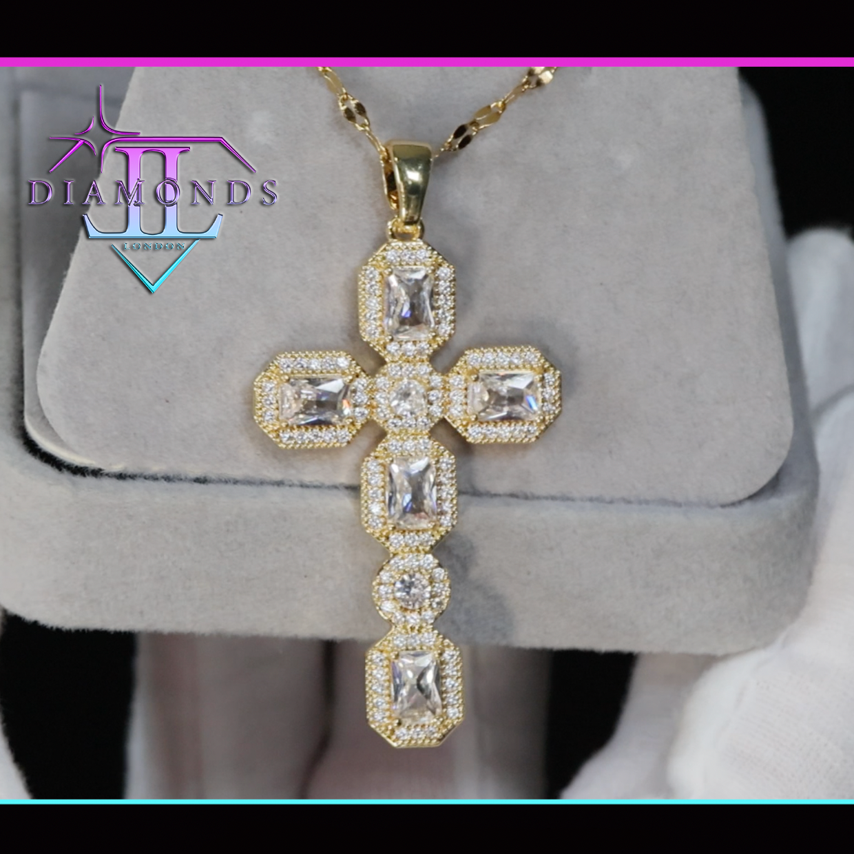 Gold Diamond Cross Pendant