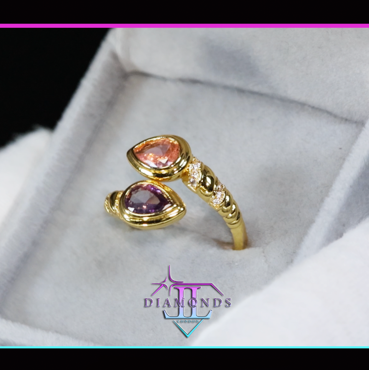 Gold Purple Diamond Ring