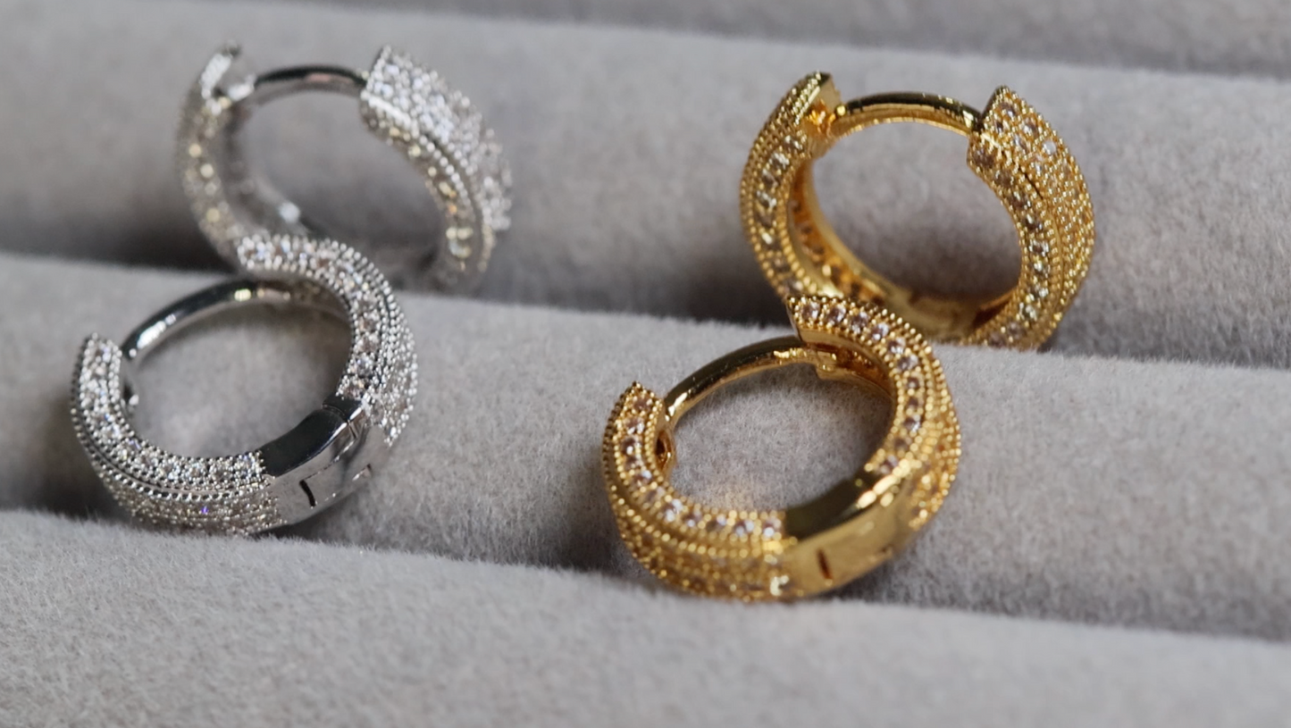 Iced Out Hoop Earrings
