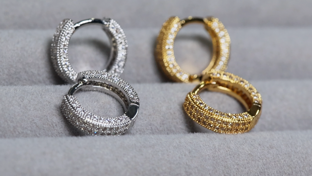 Iced Out Hoop Earrings