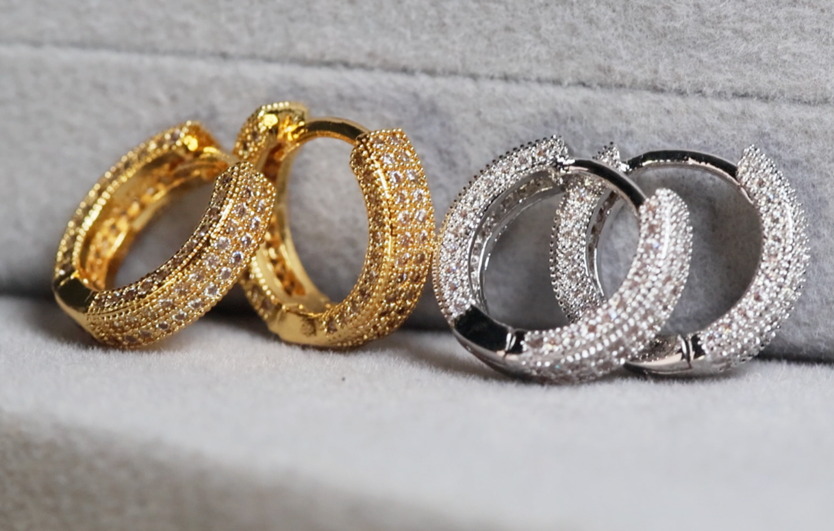 Iced Out Hoop Earrings
