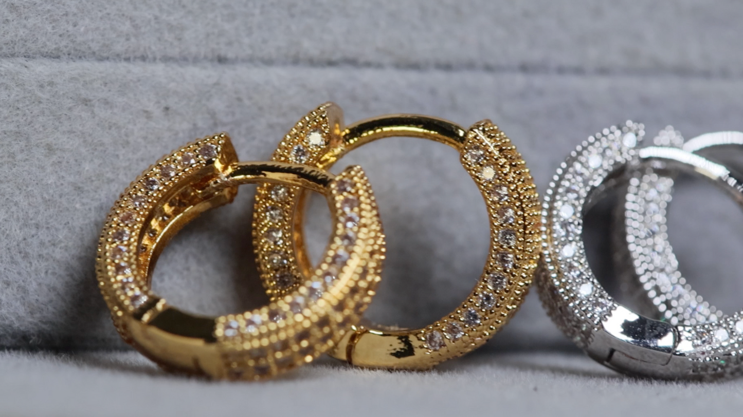 Iced Out Hoop Earrings