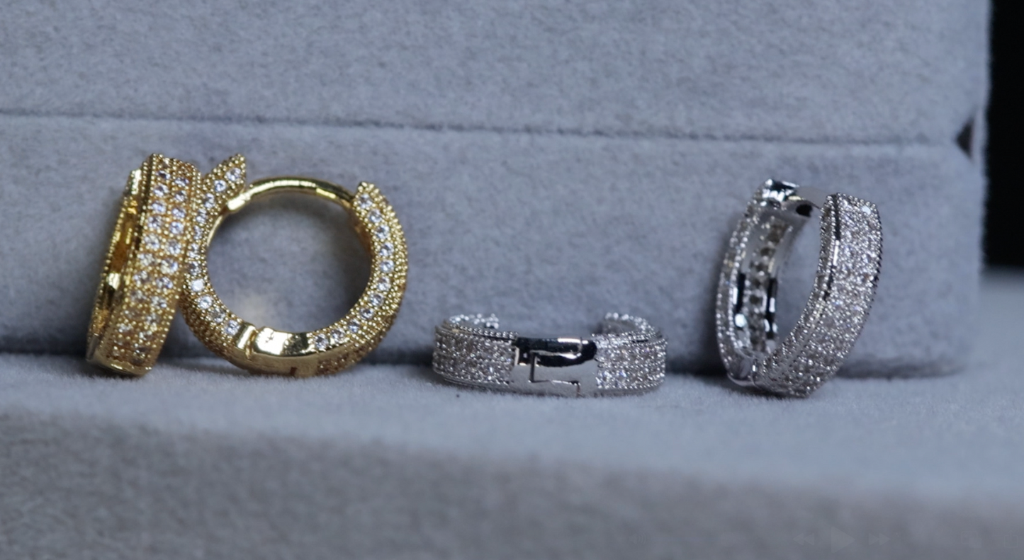 Iced Out Hoop Earrings