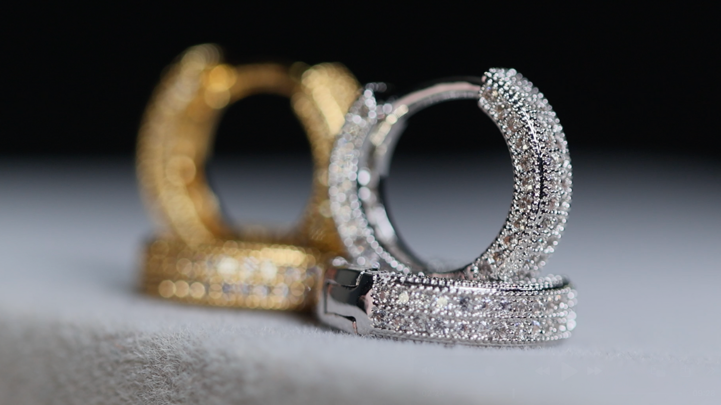 Iced Out Hoop Earrings