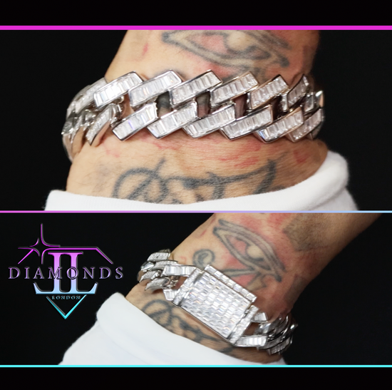 Mens Iced Out Cuban Link Bracelet