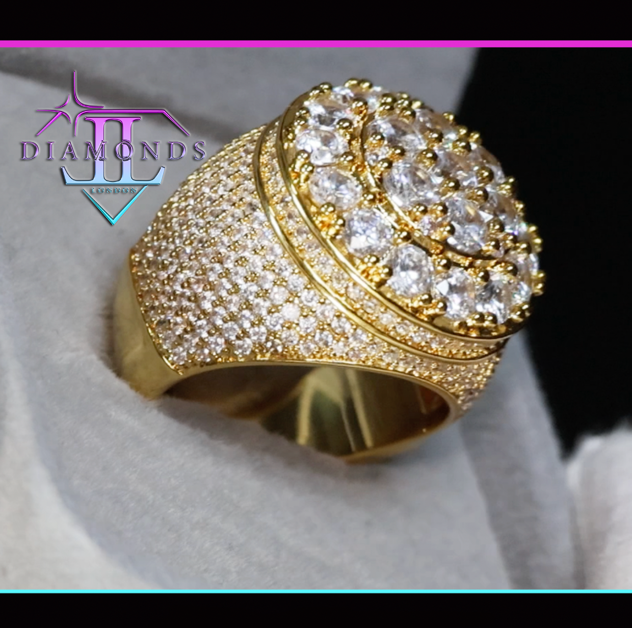 Mens Big Gold Diamond Ring