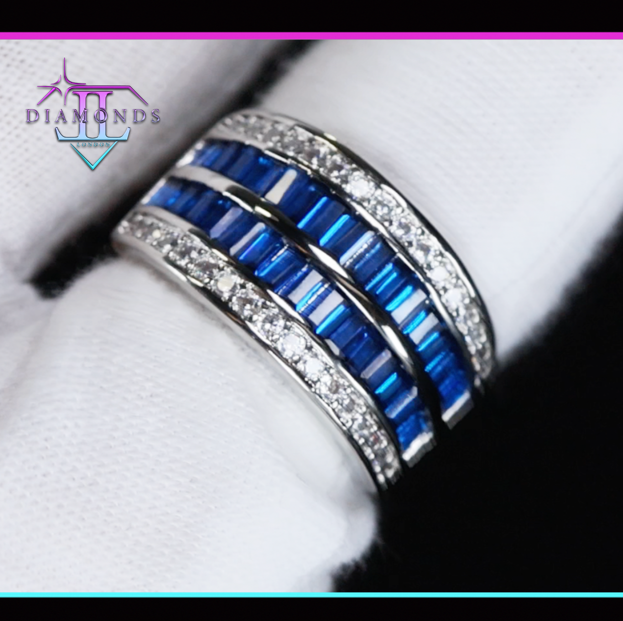 Mens Blue Diamond Ring