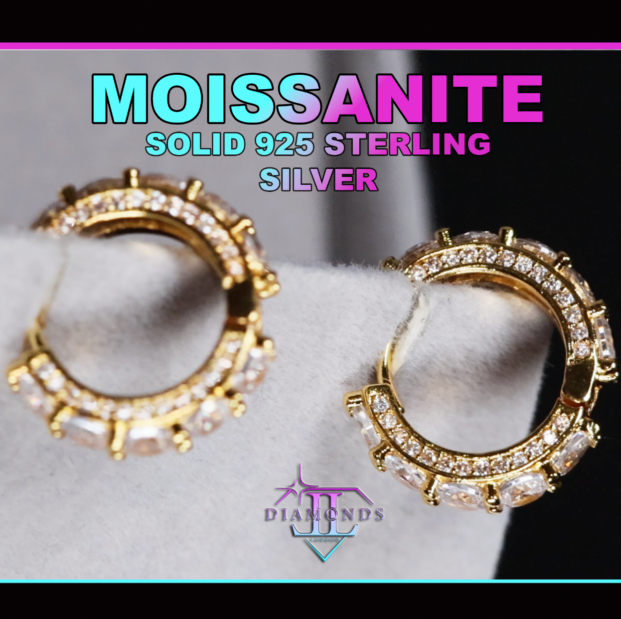 Gold Diamond Hoop Earrings