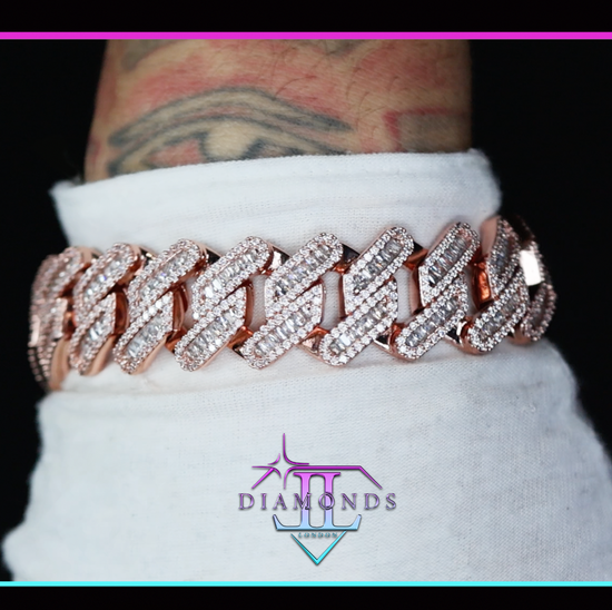 Mens Rose Gold Cuban Link Bracelet