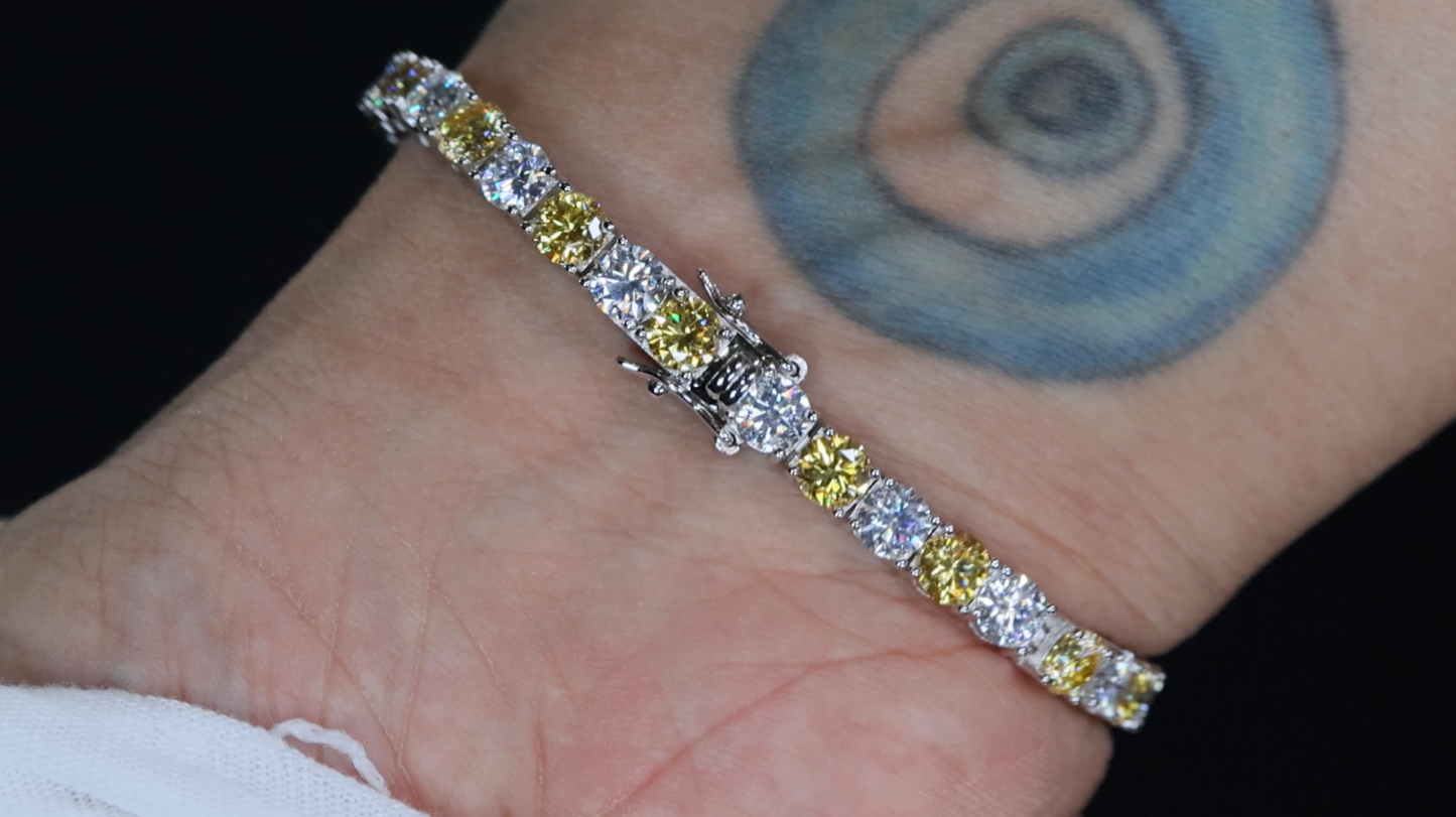 mens yellow diamond tennis bracelet