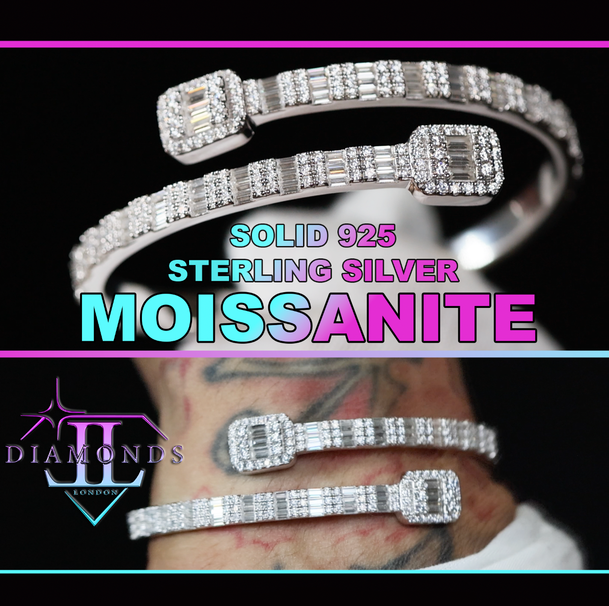 Moissanite Baguette Diamond Bracelet