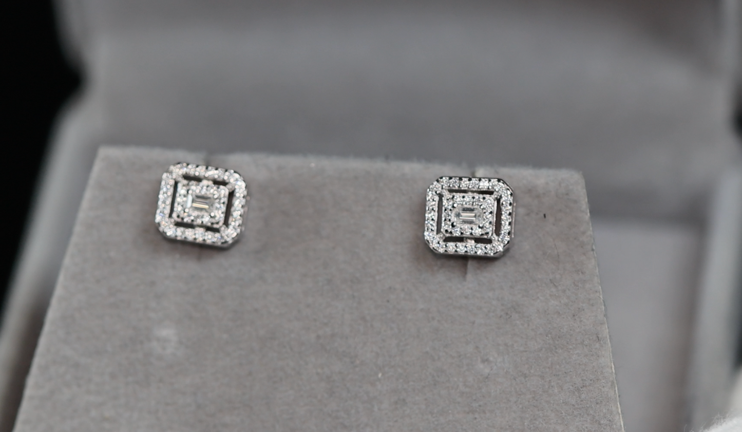 Womens Moissanite Ear Studs