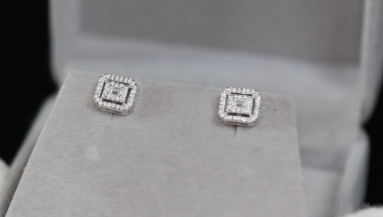 Womens Moissanite Ear Studs