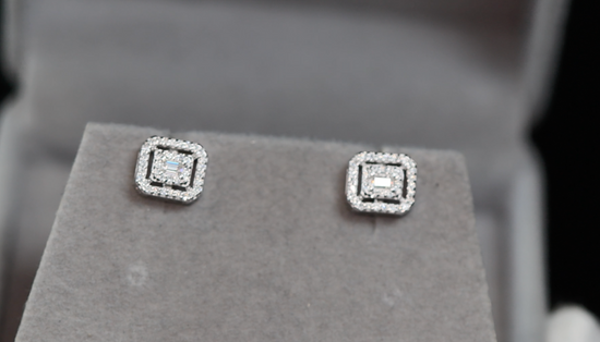 Womens Moissanite Ear Studs