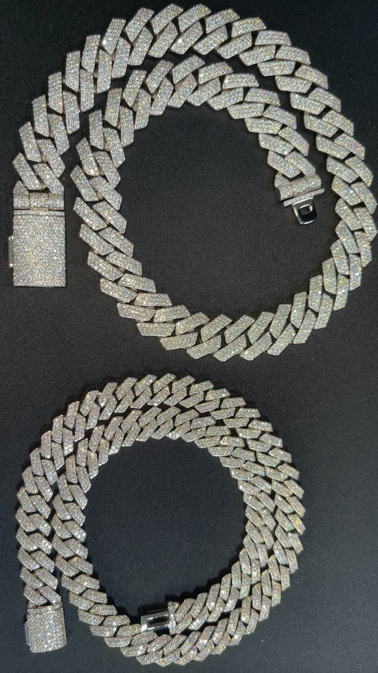 Mens Moissanite Hip Hop Cuban Chain