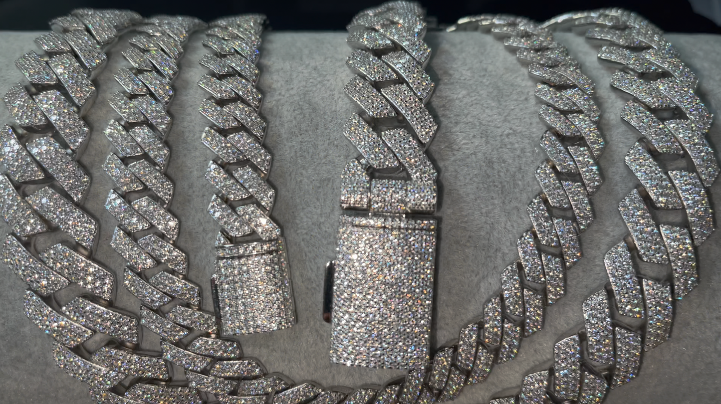 Mens Moissanite Cuban Chain