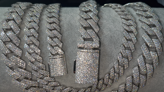 Mens Moissanite Cuban Chain