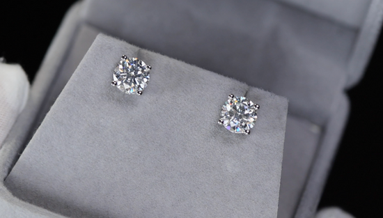 4.0ct Diamond Ear Studs | Moissanite Diamond Ear Studs