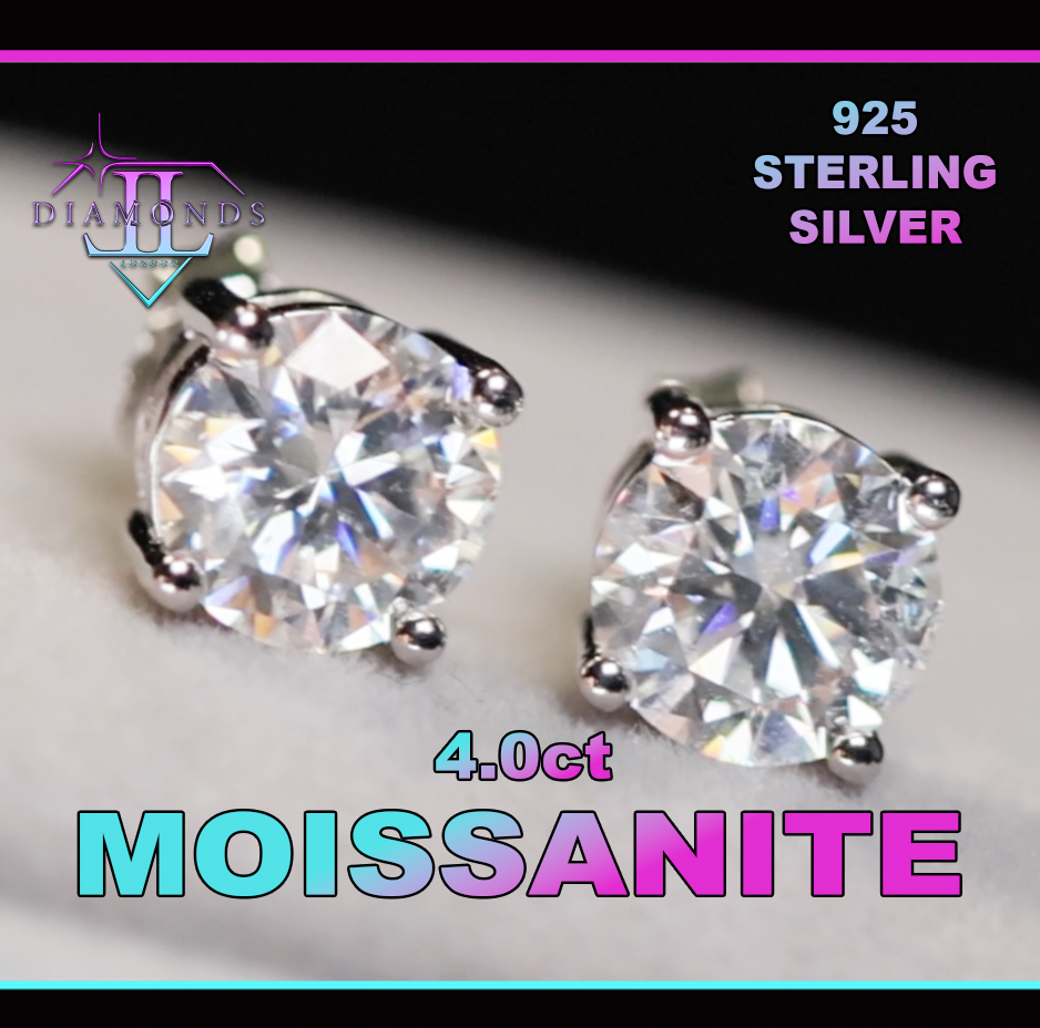 Moissanite Diamond Ear Studs