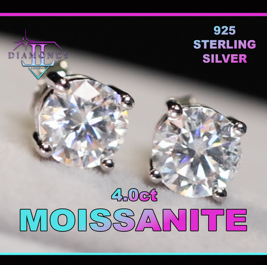 Moissanite Diamond Ear Studs