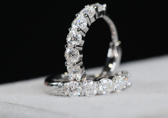 Moissanite Hoop Earrings 