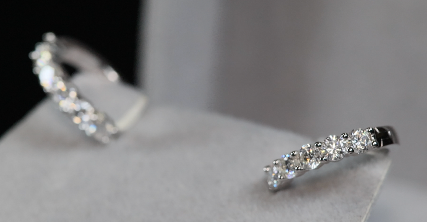 Moissanite Diamond Hoop Earrings 