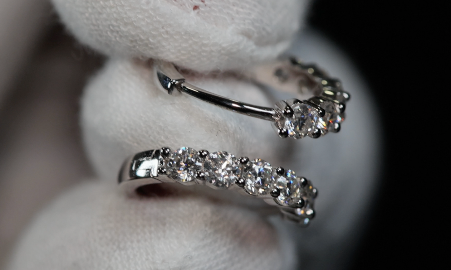 Moissanite Hoop Earrings 