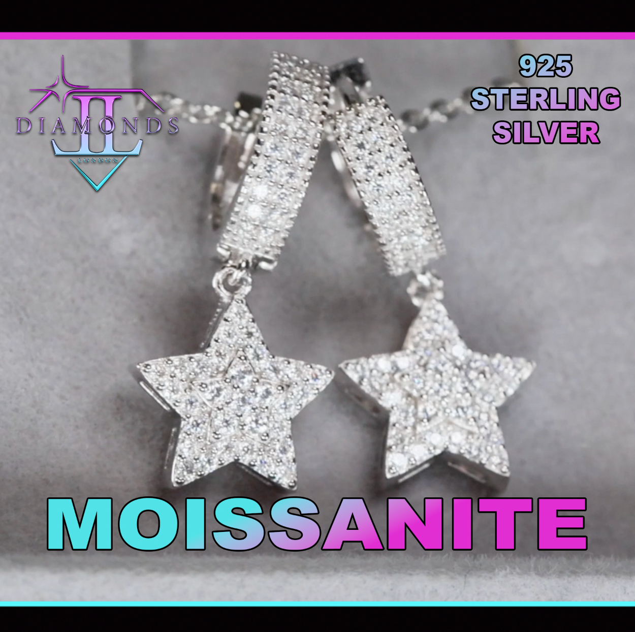 Moissanite Diamond Star Earrings