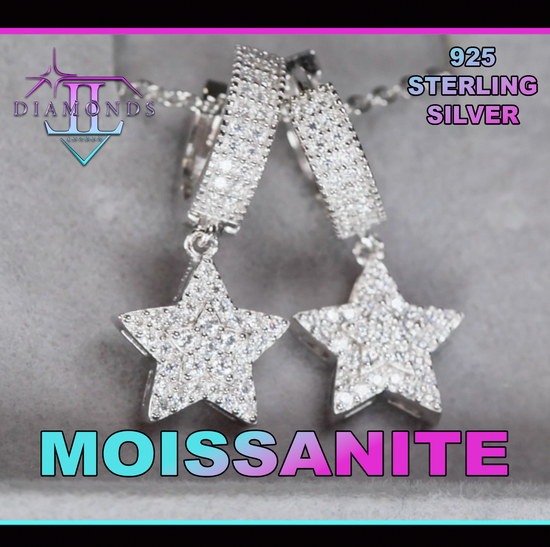 Moissanite Diamond Star Earrings