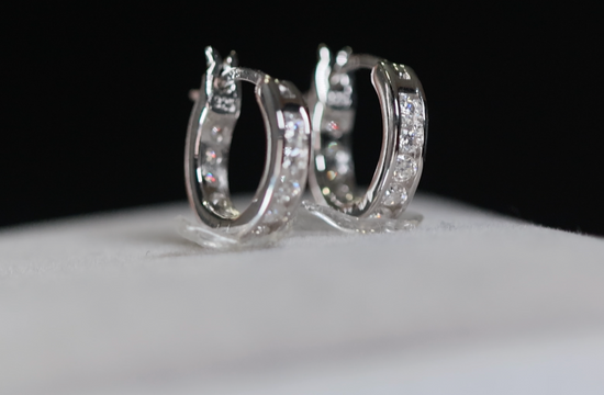 Moissanite Hoops | Moissanite Diamond Hoop Earrings | Moissanite Earrings