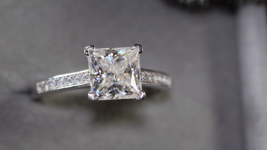 Moissanite Princess Cut Diamond Ring