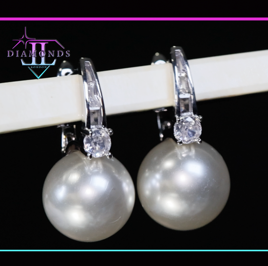 Diamond Pearl Earrings