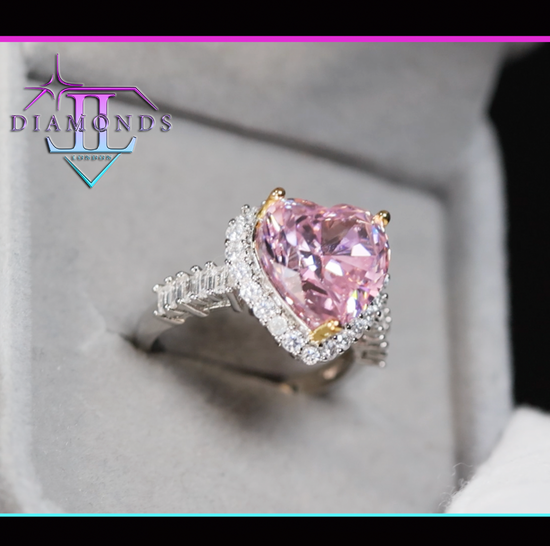 Pink Diamond Heart Ring